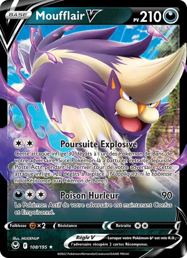 Carte Pokémon Moufflair V #108 — Tempête Argentée