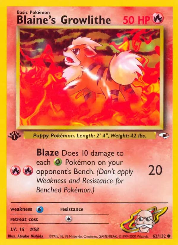 Blaine's Growlithe #62 — Gym Heroes