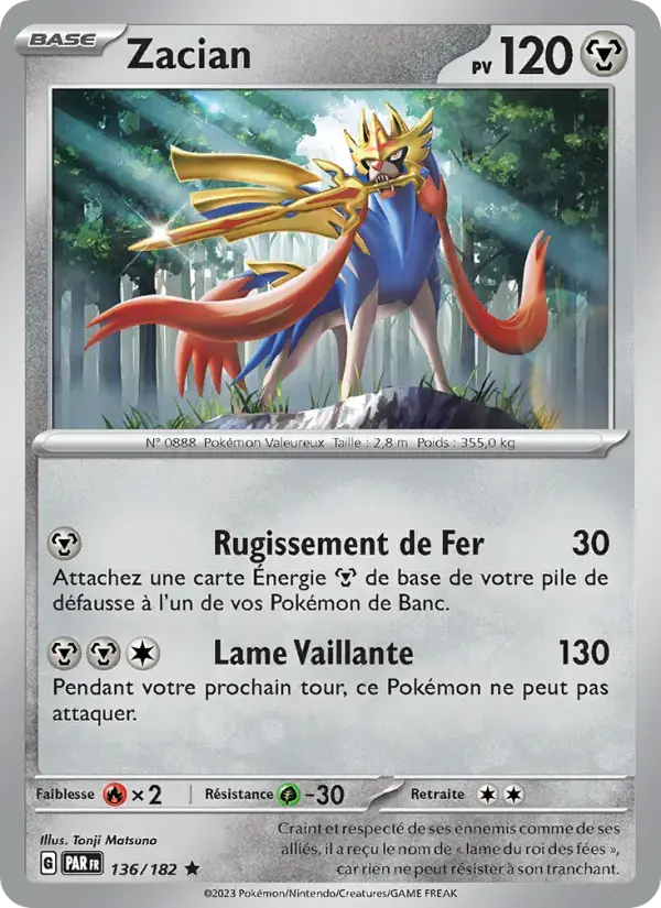 Carte Pokémon Zacian #136 — Faille Paradoxe