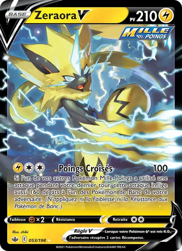 Carte Pokémon Zeraora V #53 — Règne de Glace