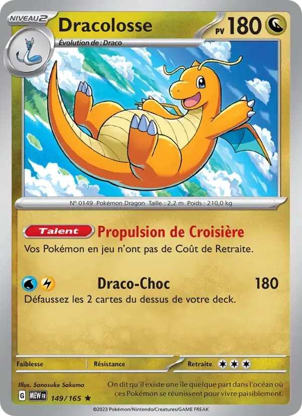 Carte Pokémon Dracolosse #149 — Pokémon 151