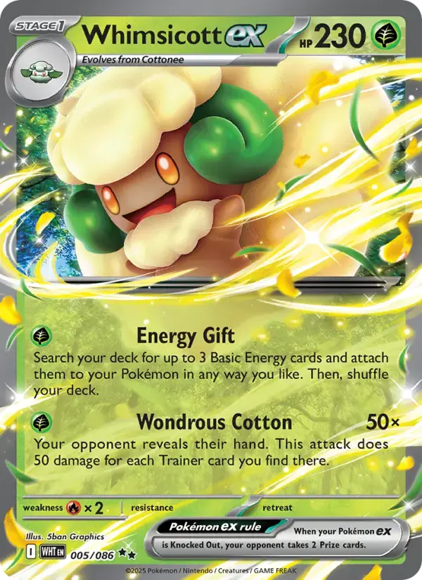 Whimsicott ex #005 — White Flare