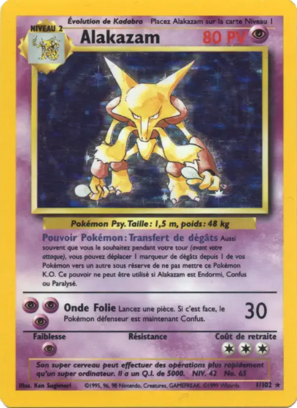 Carte Pokémon Alakazam #1 — Set de Base