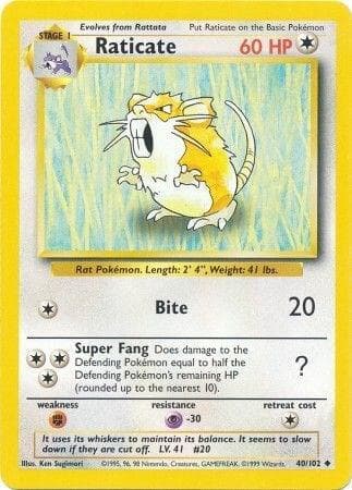 Raticate #40 — Base Set