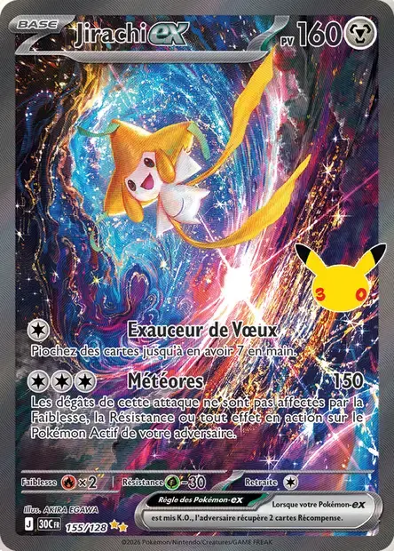 Carte Pokémon Jirachi-ex #155 — 30ᵉ Anniversaire