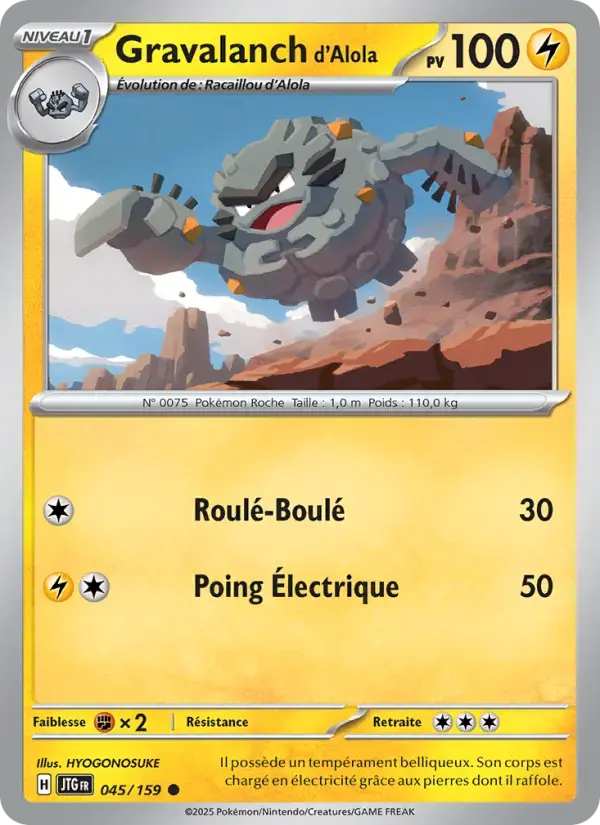 Carte Pokémon Gravalanch d'Alola #045 — Aventures Ensemble