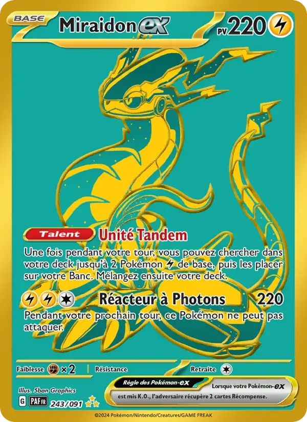 Carte Pokémon Miraidon-ex #243 — Destinées de Paldea