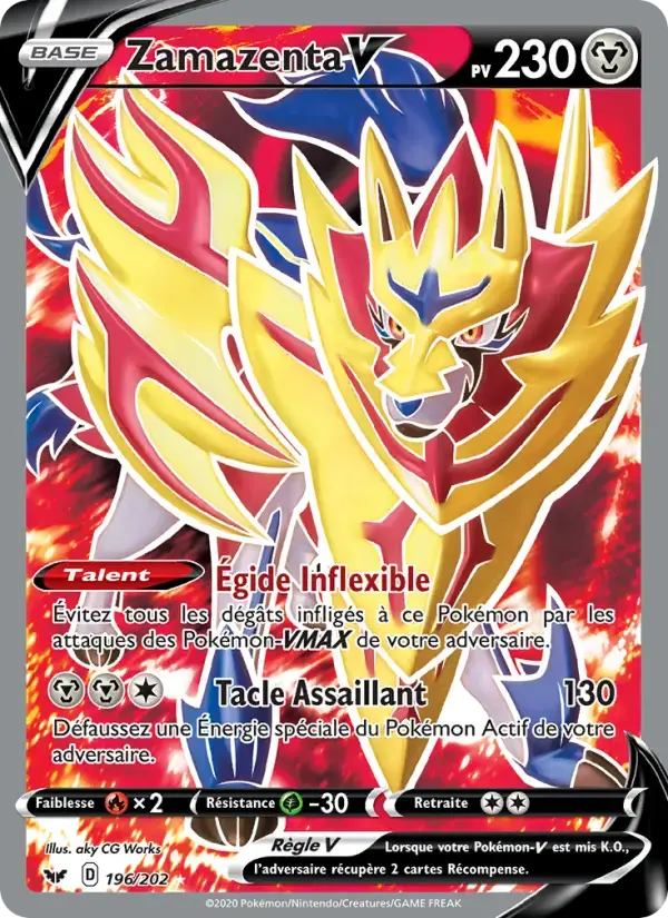 Carte Pokémon Zamazenta V #196 — Épée et Bouclier