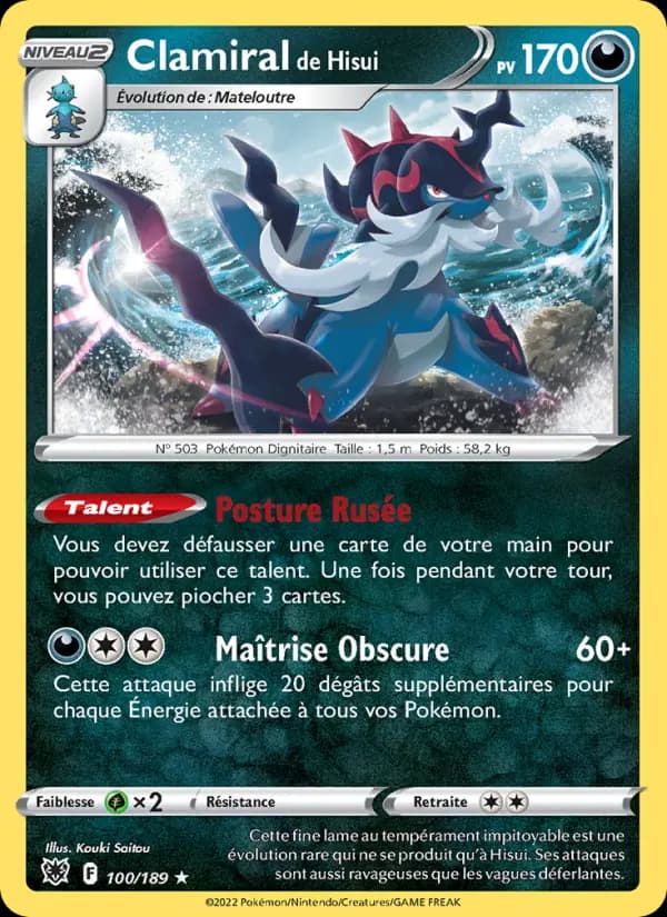 Carte Pokémon Clamiral de Hisui #100 — Astres Radieux