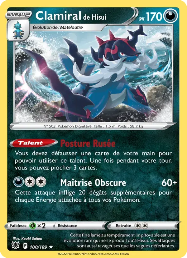 Carte Pokémon Clamiral de Hisui #100 — Astres Radieux
