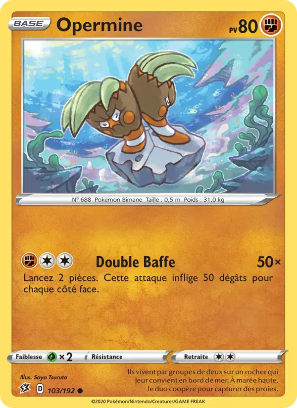 Carte Pokémon Opermine #103 — Clash des Rebelles