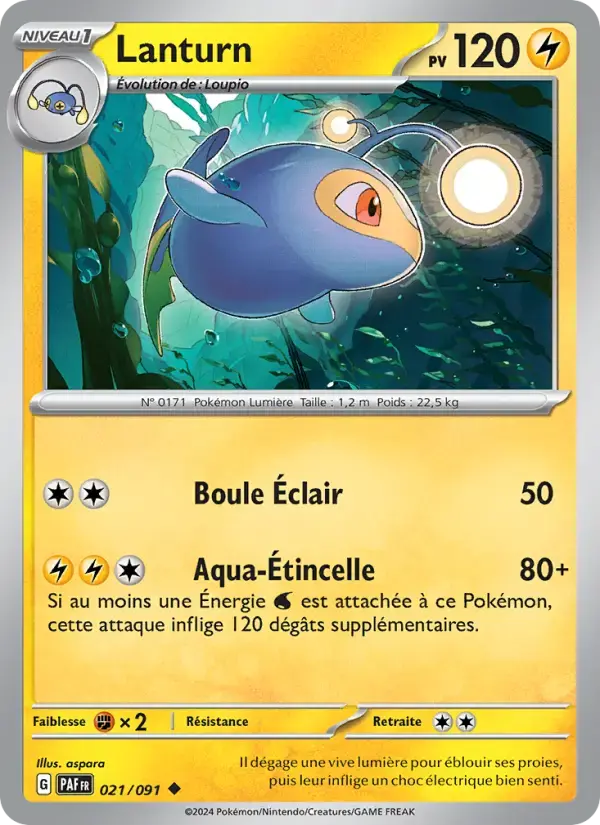 Carte Pokémon Lanturn #021 — Destinées de Paldea