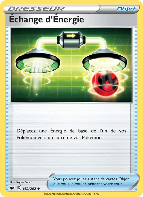 Carte Pokémon Échange d'Énergie #162 — Épée et Bouclier