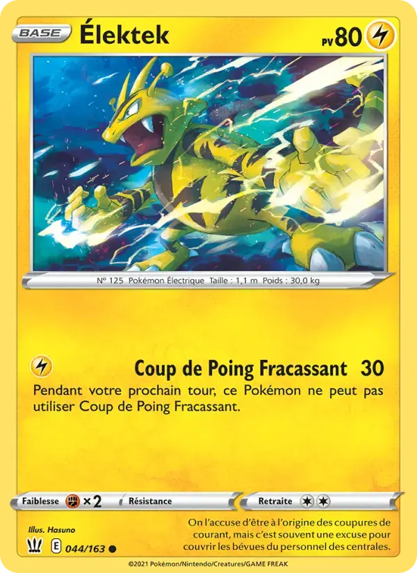 Carte Pokémon Élektek #44 — Styles de Combat