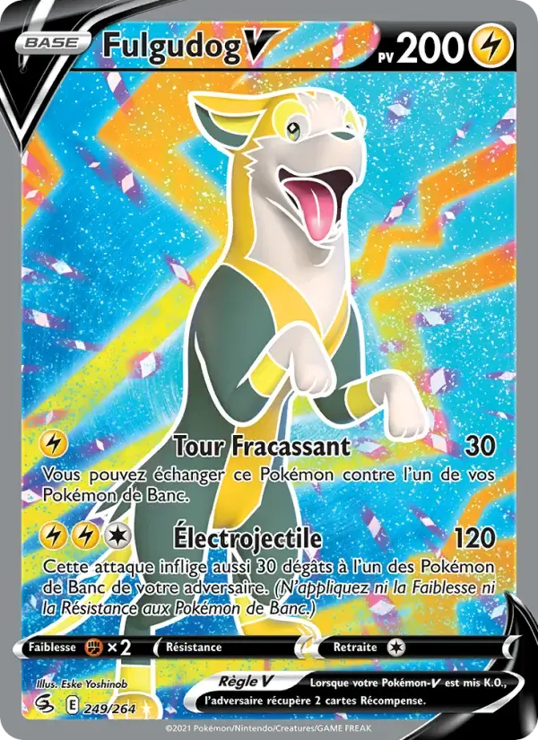 Carte Pokémon Fulgudog V #249 — Poing de Fusion