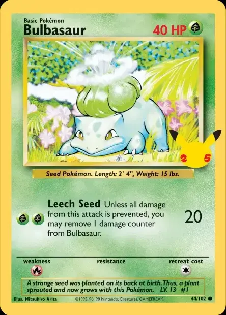 Carte Pokémon Bulbizarre #44/102 — Jumbo