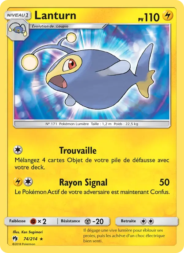 Carte Pokémon Lanturn #74 — Tonnerre Perdu