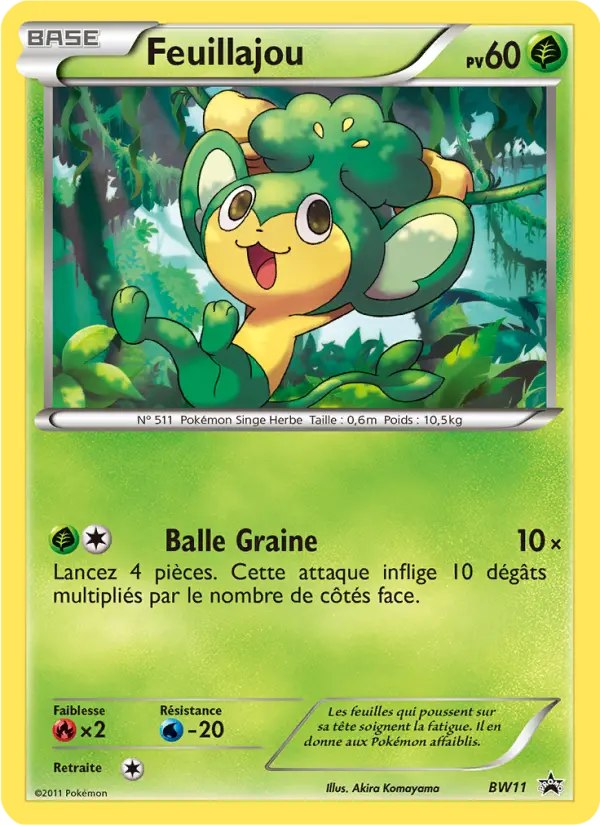 Carte Pokémon Feuillajou #BW11 — Promos Noir et Blanc
