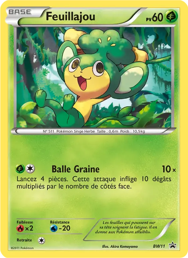 Carte Pokémon Feuillajou #BW11 — Promos Noir et Blanc