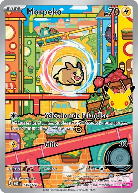Carte Pokémon Morpeko #135 — 30ᵉ Anniversaire
