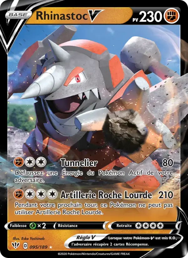 Carte Pokémon Rhinastoc V #95 — Ténèbres Embrasées