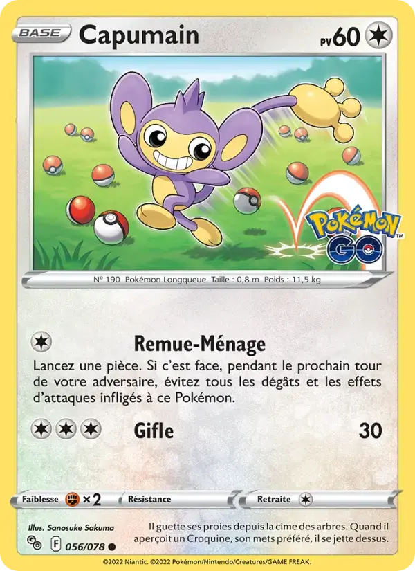 Carte Pokémon Capumain #056 — Pokémon GO