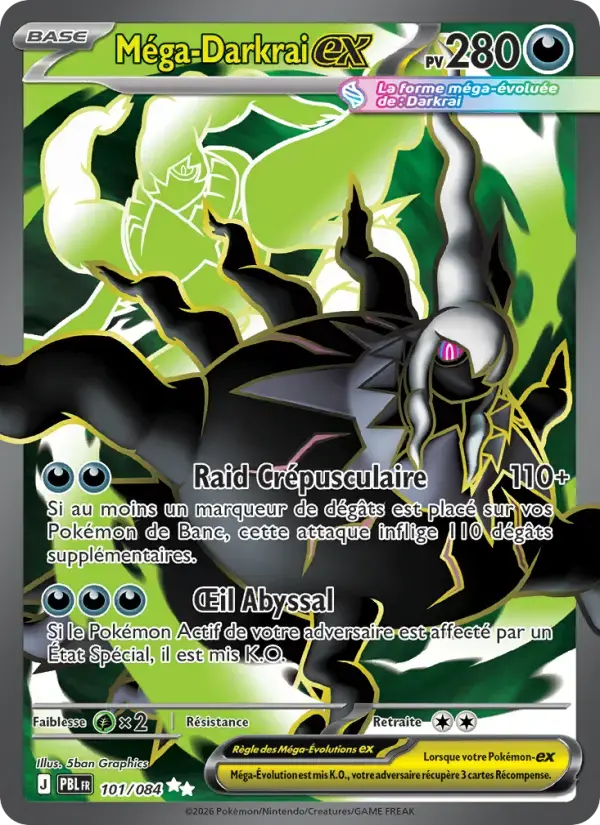 Carte Pokémon Méga-Darkrai-ex #101 — Nuit Noire