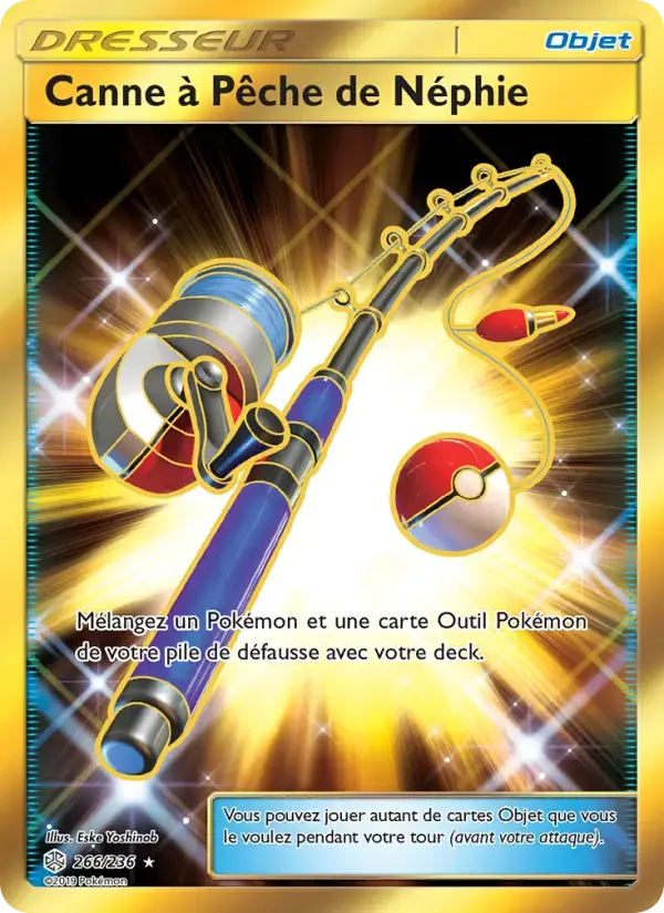 Carte Pokémon Canne à Pêche de Néphie #266 — Éclipse Cosmique