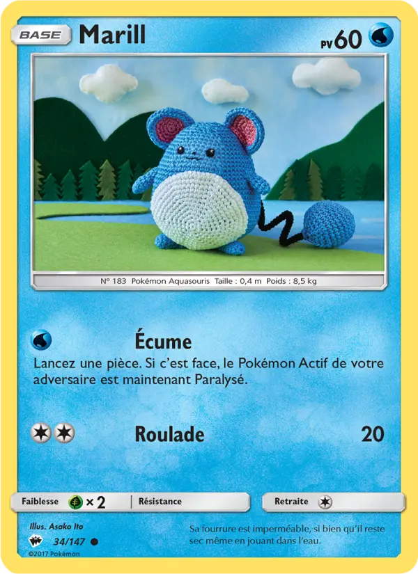 Carte Pokémon Marill #34 — Ombres Ardentes