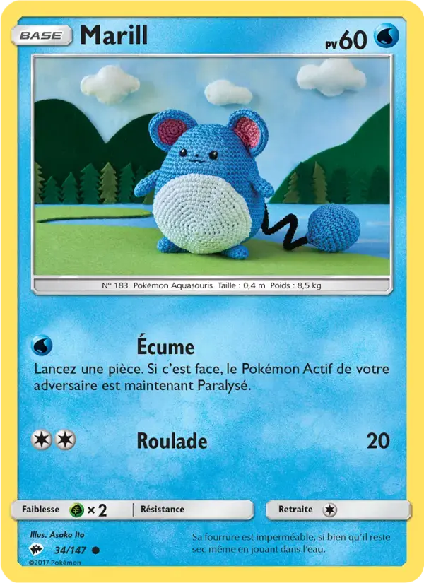 Carte Pokémon Marill #34 — Ombres Ardentes