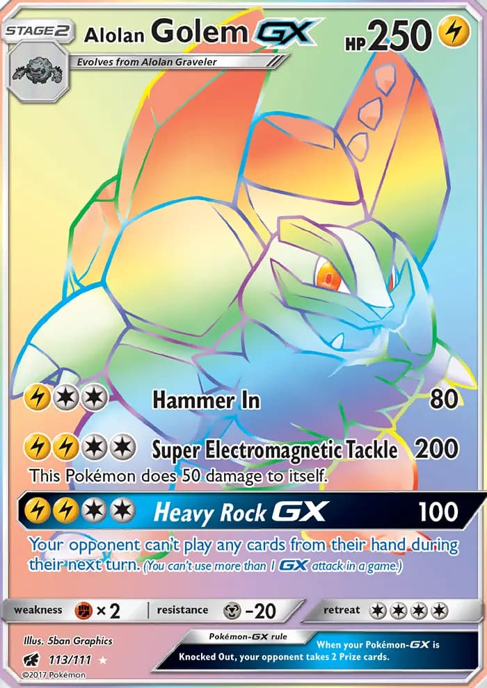 Alolan Golem GX #113 — Crimson Invasion