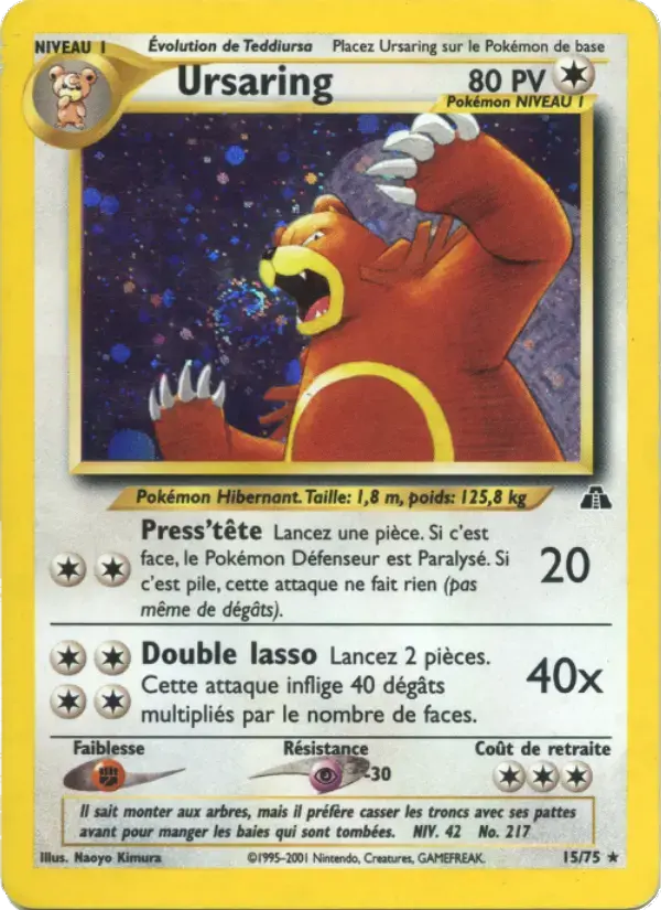Carte Pokémon Ursaring #15 — Neo Discovery
