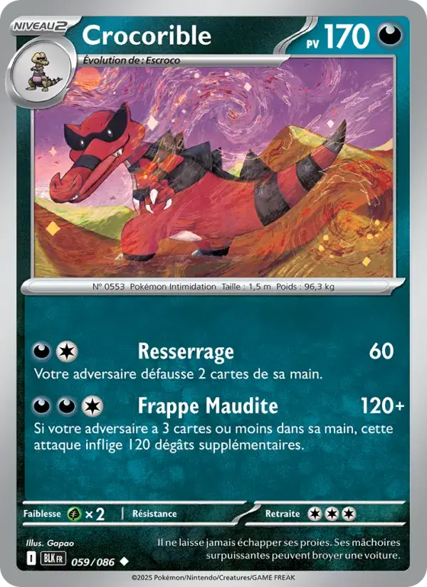 Carte Pokémon Crocorible #059 — Foudre Noire
