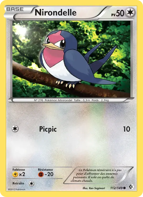 Carte Pokémon Nirondelle #112 — Frontières Franchies