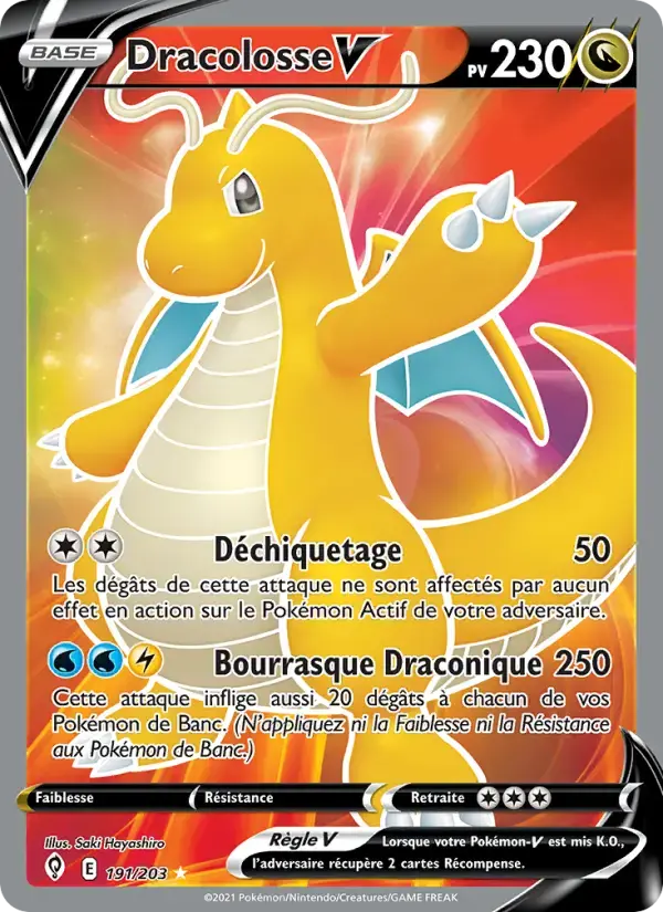 Carte Pokémon Dracolosse V #191 — Évolution Céleste