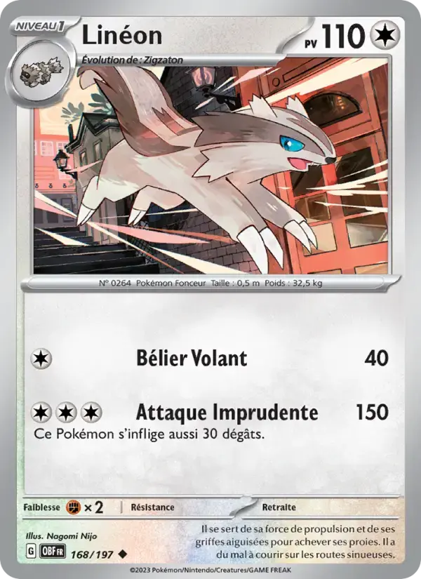 Carte Pokémon Linéon #168 — Flammes Obsidiennes