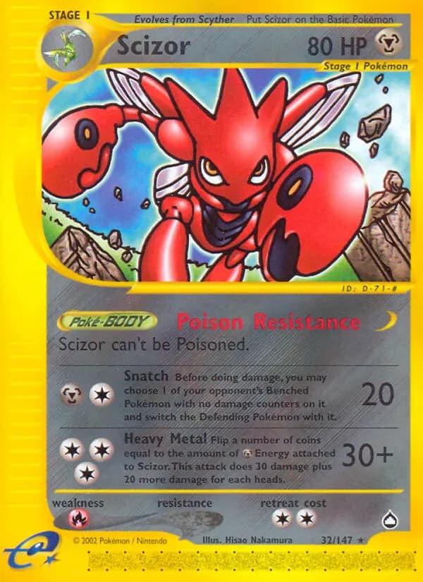 Scizor #32 — Aquapolis