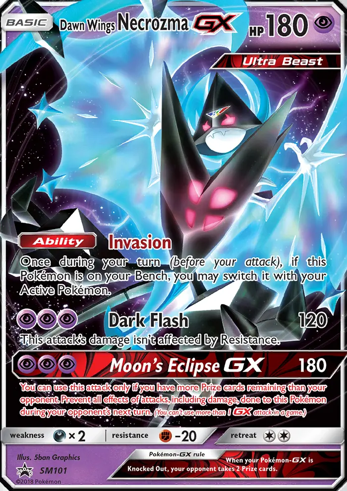 Carte Pokémon Necrozma Ailes de l’Aurore GX #SM101 — Promos Soleil et Lune