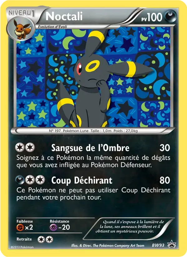 Carte Pokémon Noctali #BW93 — Promos Noir et Blanc