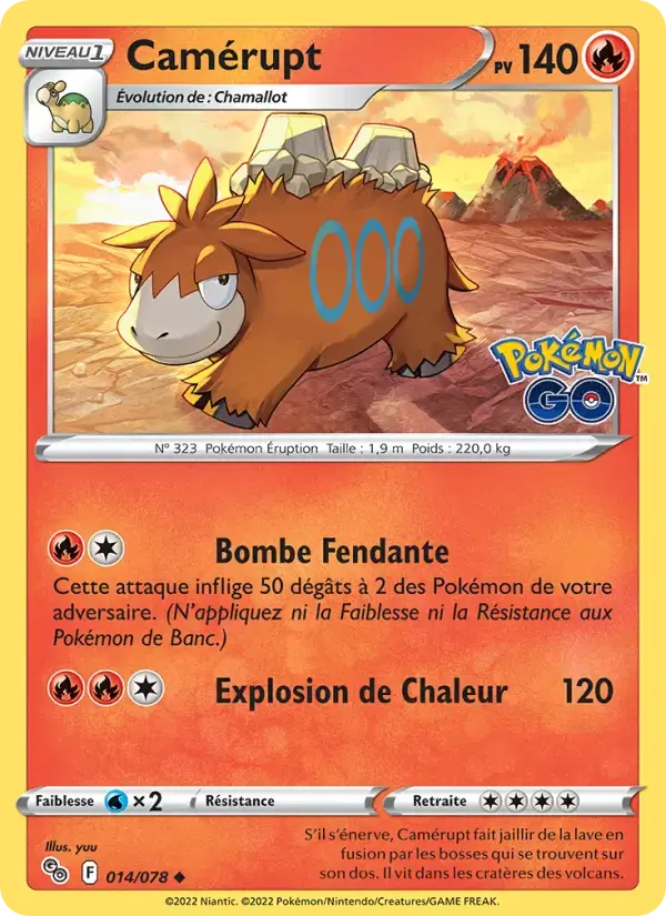 Carte Pokémon Camérupt #014 — Pokémon GO