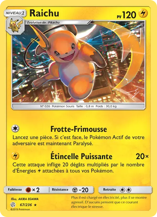 Carte Pokémon Raichu #67 — Éclipse Cosmique
