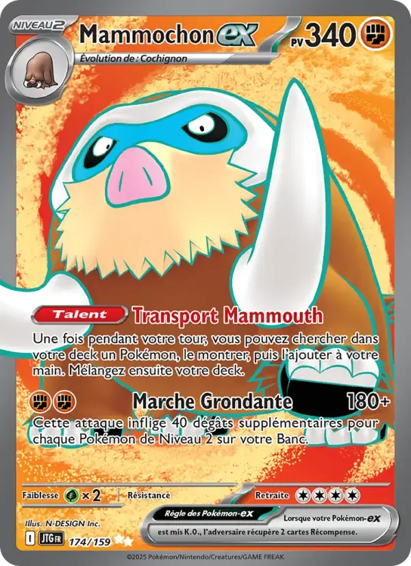 Carte Pokémon Mammochon-ex #174 — Aventures Ensemble