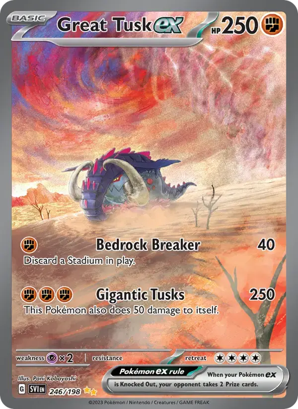 Great Tusk ex #246 — Scarlet & Violet