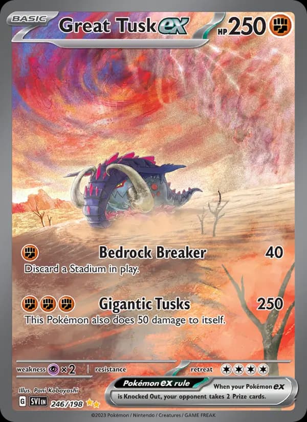 Great Tusk ex #246 — Scarlet & Violet