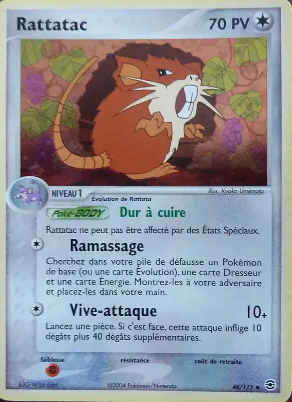 Carte Pokémon Rattatac #48 — Rouge Feu & Vert Feuille