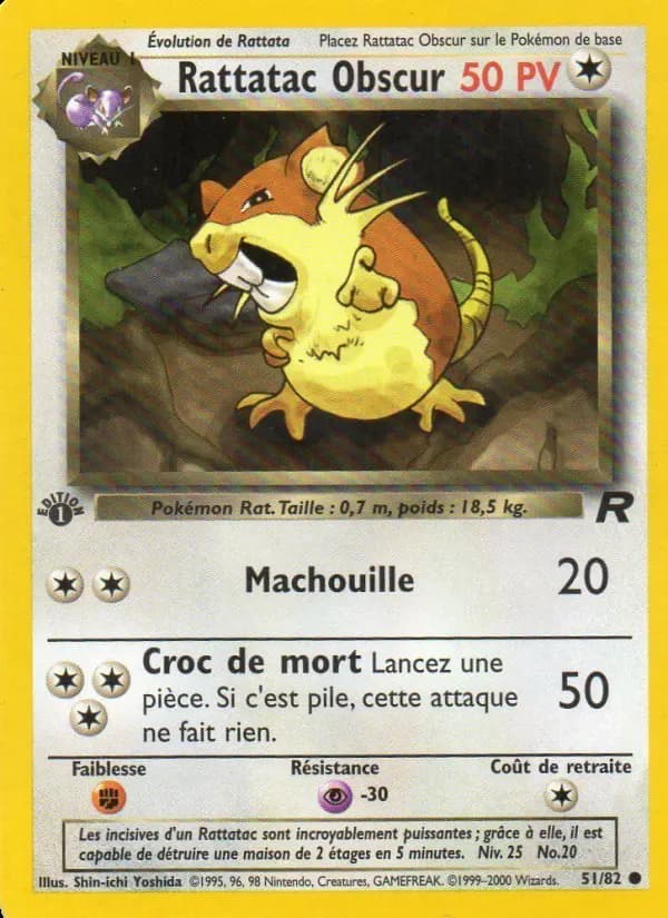 Carte Pokémon Rattatac obscur #51 — Team Rocket