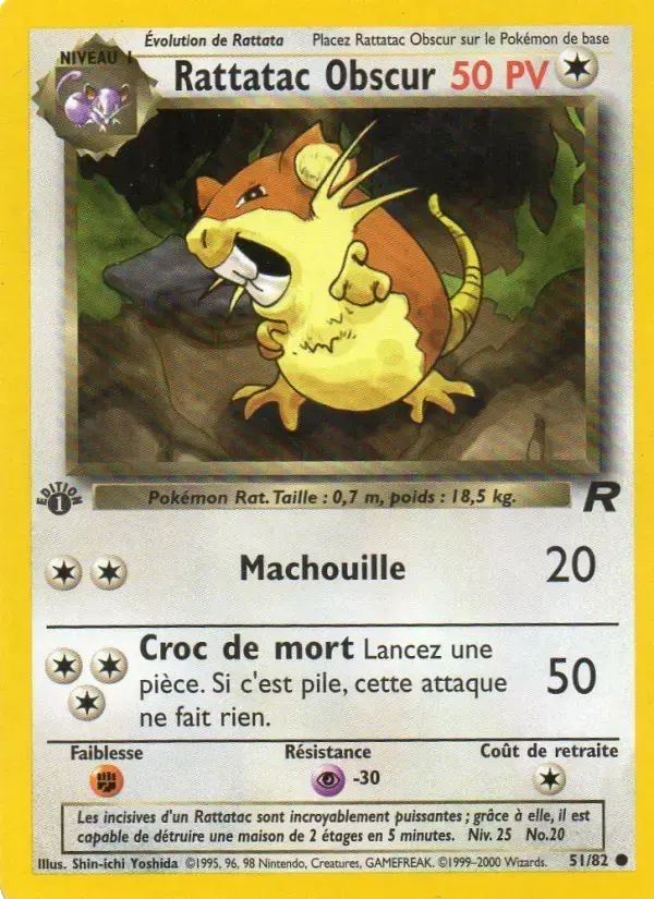 Carte Pokémon Rattatac obscur #51 — Team Rocket