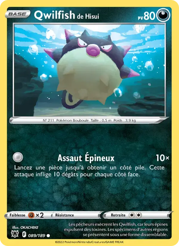 Carte Pokémon Qwilfish de Hisui #089 — Astres Radieux