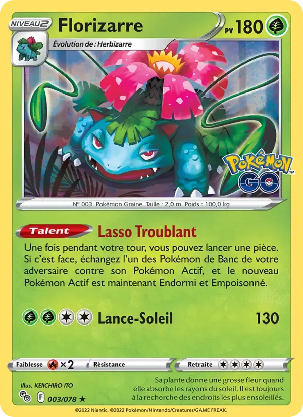 Carte Pokémon Florizarre #003 — Pokémon GO