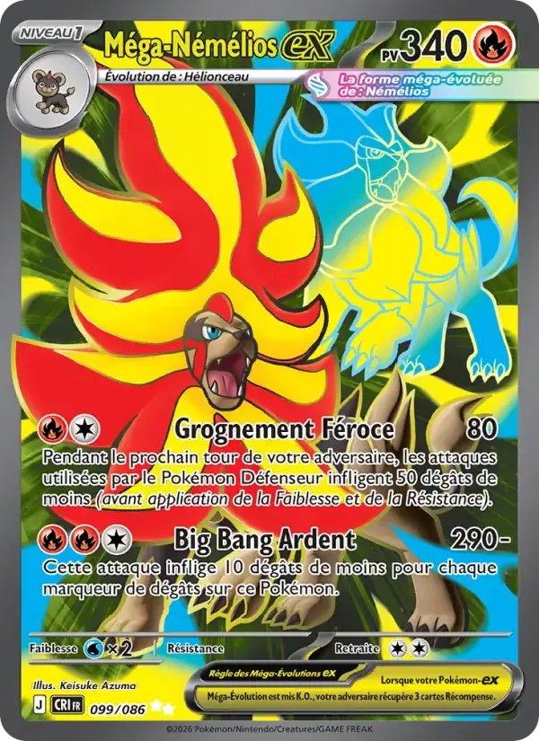 Carte Pokémon Méga-Némélios-ex #099 — Chaos Ascendant